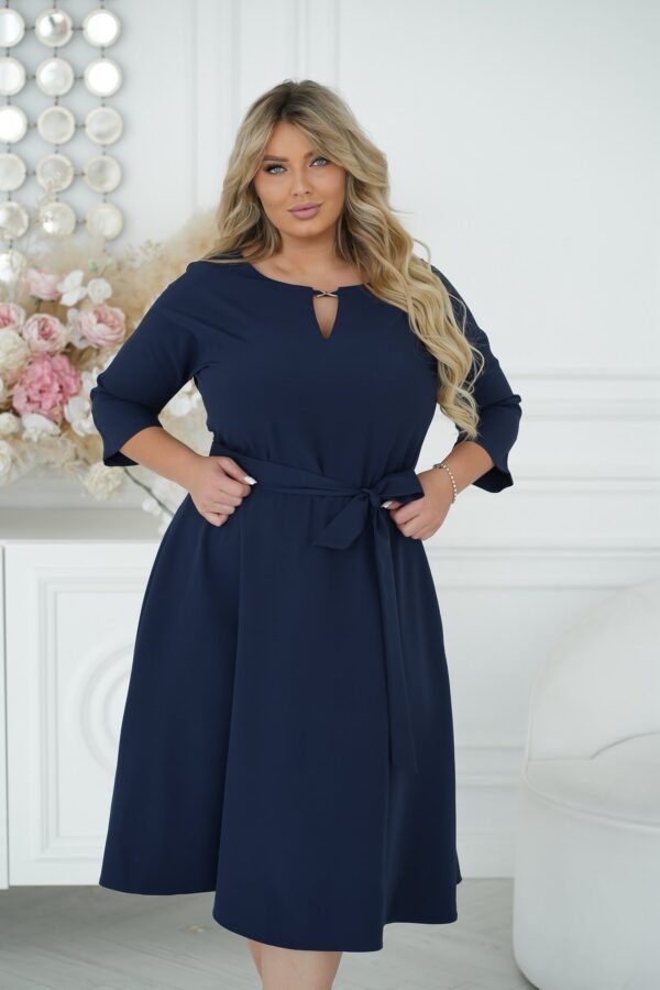 Alison sötétkék plus size ruha