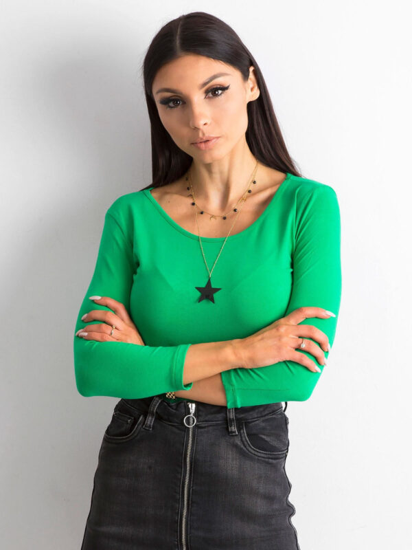 Benetton zöld kerek nyakú blúz